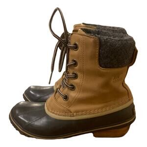 Sorel Slimpack II Lace Waterproof Women's Leather Winter Boot Size 6.5 Bean Boot